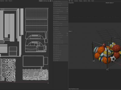 Metalowy pojemnik na kulki, czarny i wiele piłek Model 3D