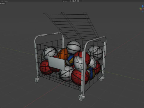 Metal ball storage black and multiple balls 3D Model