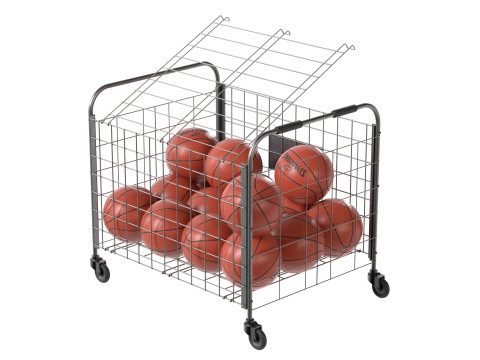 Metal ball storage steel and basketball spalding 3D Model