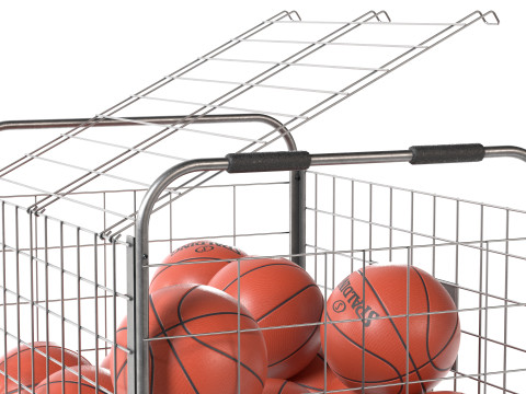 Metal ball storage steel and basketball spalding 3D Model