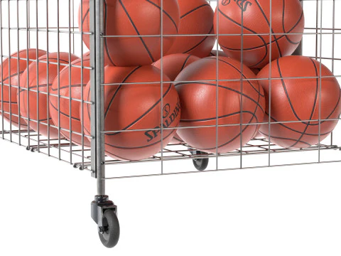 Metal ball storage steel and basketball spalding 3D Model