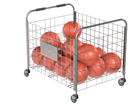 Metal ball storage steel and basketball spalding 3D Model