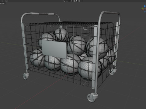 Metal ball storage steel and basketball spalding 3D Model