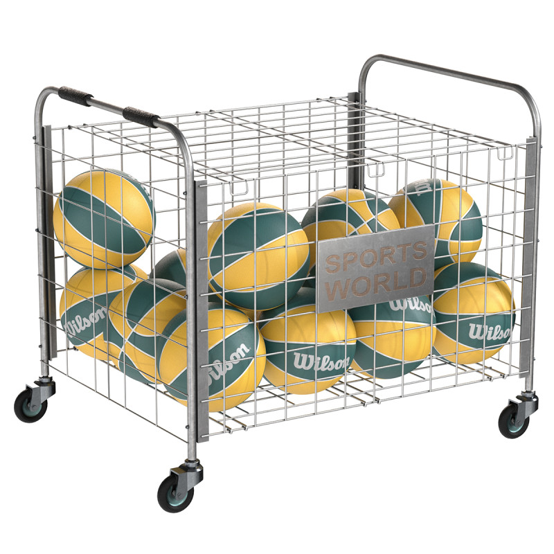 Metal ball storage steel and basketball wilson 3D Model .c4d .max .obj .3ds .fbx .stl .blend 