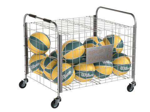 Metal ball storage steel and basketball wilson 3D Model