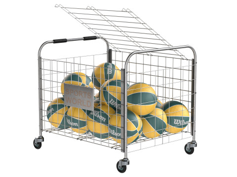 Metal ball storage steel and basketball wilson 3D Model