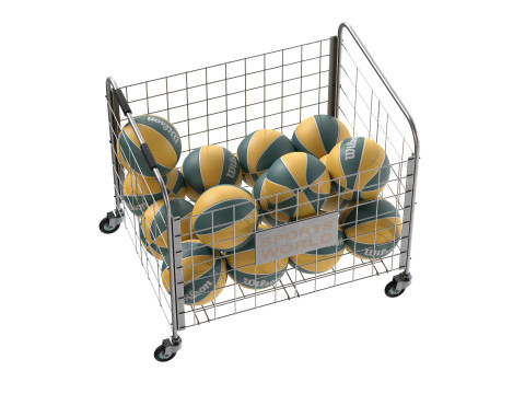 Metal ball storage steel and basketball wilson 3D Model