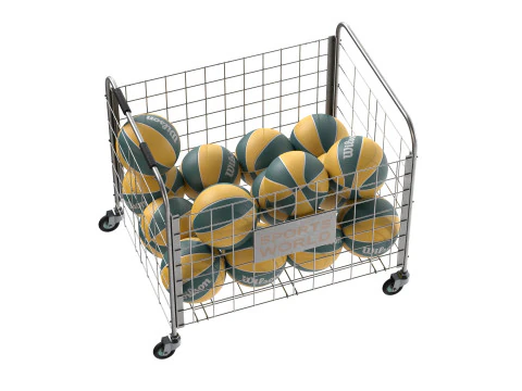 Metal ball storage steel and basketball wilson 3D Model