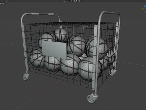 Metal ball storage steel and basketball wilson 3D Model