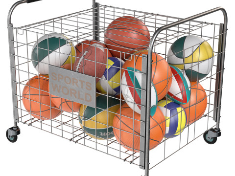 Almacenamiento de bolas de metal de acero y bolas múltiples. Modelo 3D