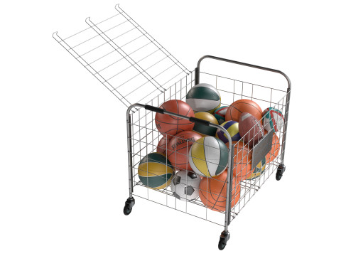 Metalowa stal do przechowywania kulek i wiele kulek Model 3D