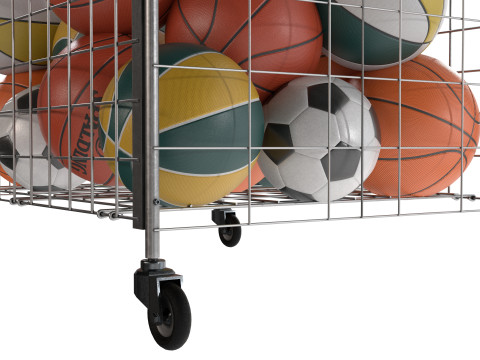 Metalowa stal do przechowywania kulek i wiele kulek Model 3D