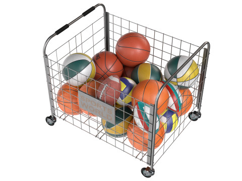 Metalowa stal do przechowywania kulek i wiele kulek Model 3D