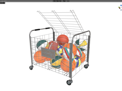 Metalowa stal do przechowywania kulek i wiele kulek Model 3D