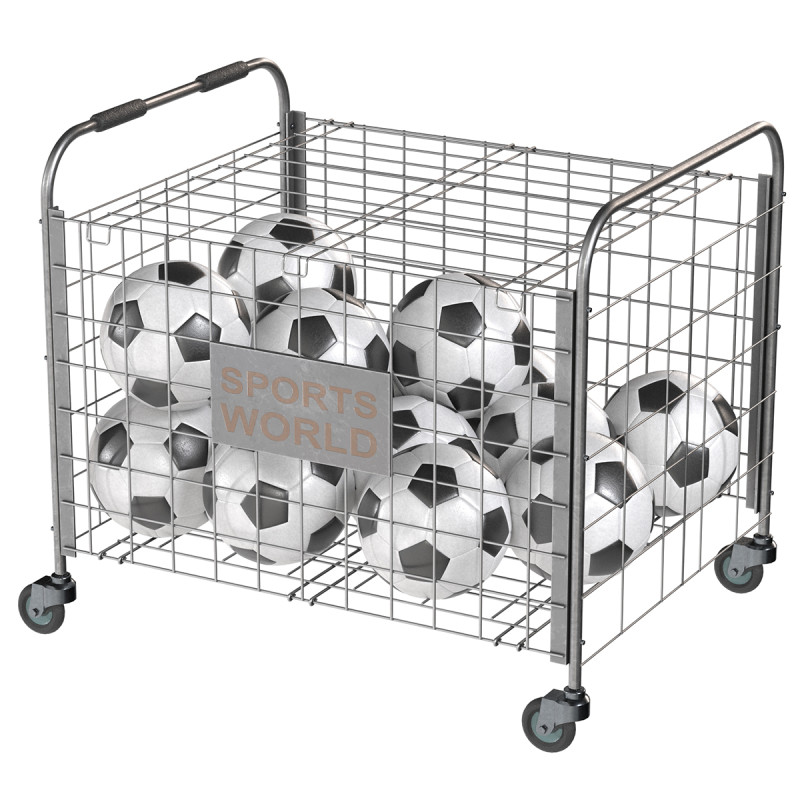 Metal ball storage steel and soccer balls 3D Model .c4d .max .obj .3ds .fbx .stl .blend