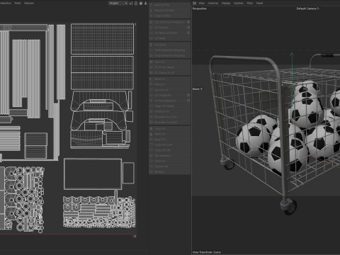 Metal ball storage steel and soccer balls 3D Model