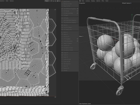 Metal ball storage steel and soccer balls 3D Model