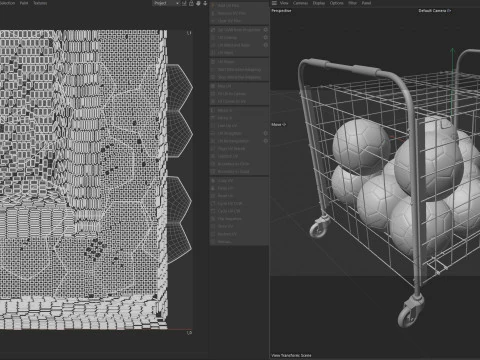 Metal ball storage steel and soccer balls 3D Model