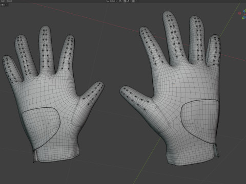 Nylon sports gloves 3D Model