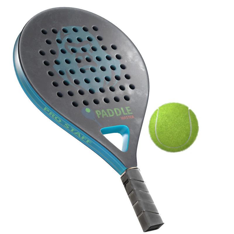 Paddle Tennis Racket and Tennis ball 3D Model .c4d .max .obj .3ds .fbx .stl .blend 