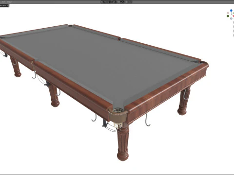 Billiards Pool table grey 3D Model
