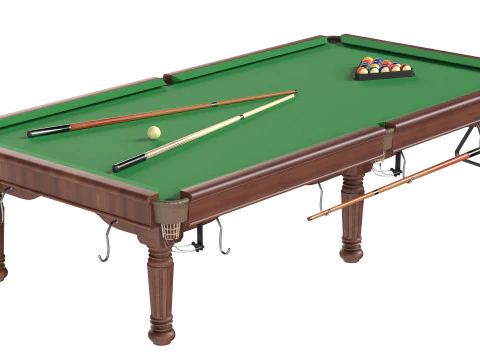 Tavolo da biliardo con stecca Modello 3D