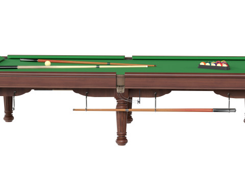 Mesa de bilhar com taco Modelo 3D