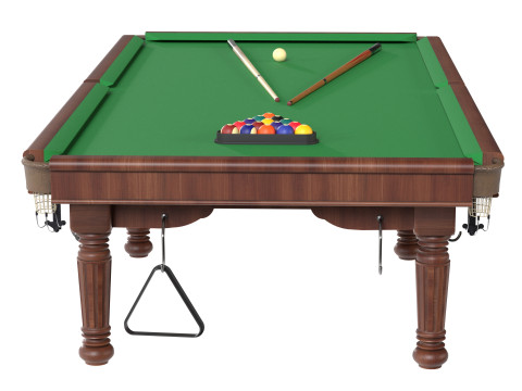 Mesa de bilhar com taco Modelo 3D