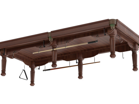 Mesa de bilhar com taco Modelo 3D