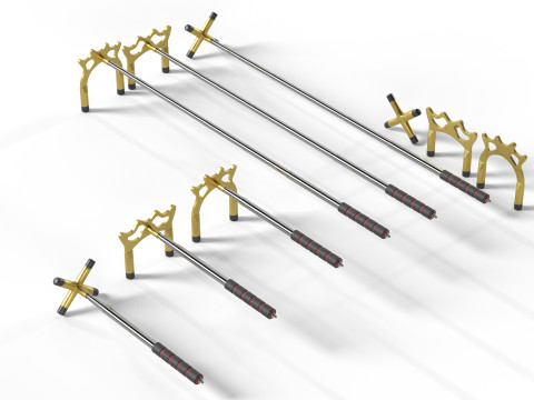 Jembatan Tongkat Biliar yang Dapat Ditarik Model 3D