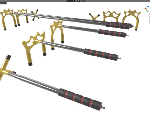 Jembatan Tongkat Biliar yang Dapat Ditarik Model 3D