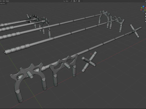 Retractable Billiards Cue Stick Bridge 3D Model