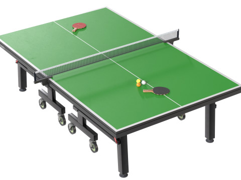 Bola de pingue-pongue de raquete de tênis de mesa Modelo 3D