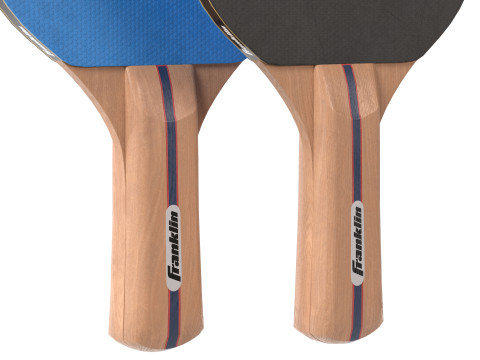 Raquete de tênis de mesa azul com bolas Modelo 3D