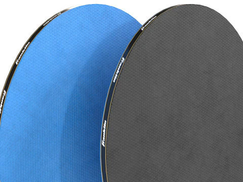 Table tennis paddle blue with balls 3D Model