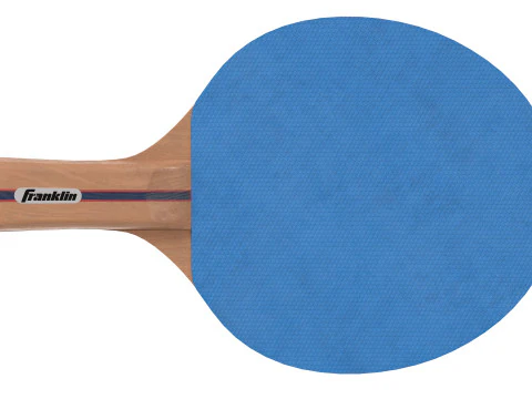 Table tennis paddle blue with balls 3D Model