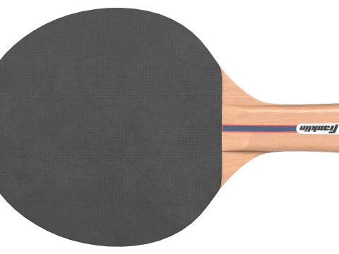 Table tennis paddle blue with balls 3D Model
