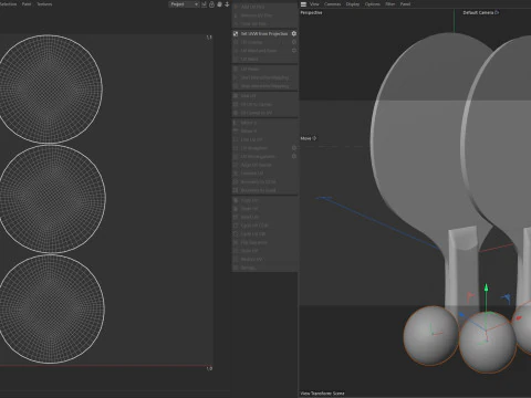 Table tennis paddle blue with balls 3D Model
