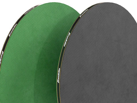 Table tennis paddle green with balls 3D Model