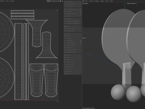 Raquete de tênis de mesa verde com bolas Modelo 3D