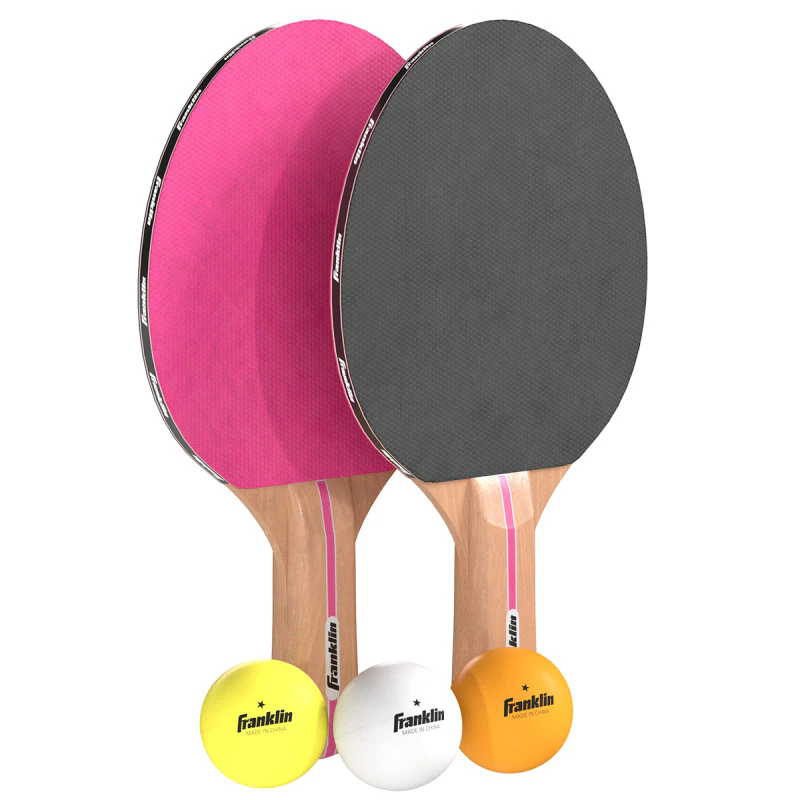 Table tennis paddle pink with balls 3D Model .c4d .max .obj .3ds .fbx .stl .blend 