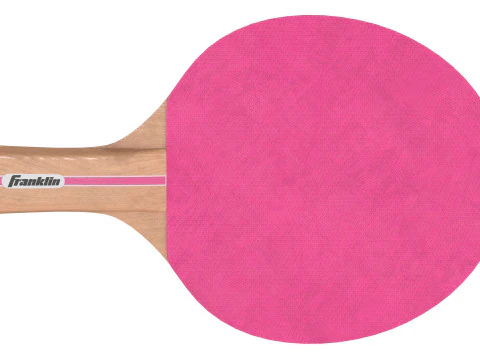 Table tennis paddle pink with balls 3D Model