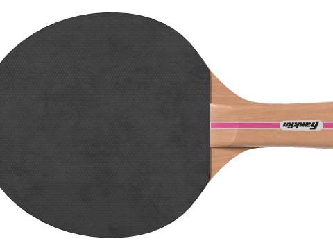 Raquete de tênis de mesa rosa com bolas Modelo 3D