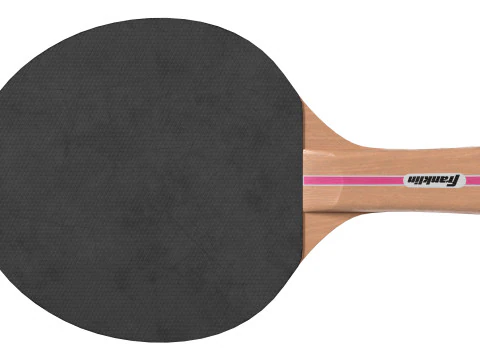 Table tennis paddle pink with balls 3D Model