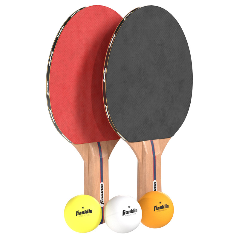 Pás de tênis de mesa vermelhas com bolas Modelo 3D .c4d .max .obj .3ds .fbx .stl .blend 