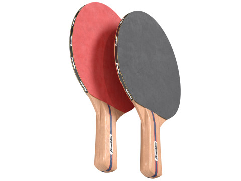 Pás de tênis de mesa vermelhas com bolas Modelo 3D