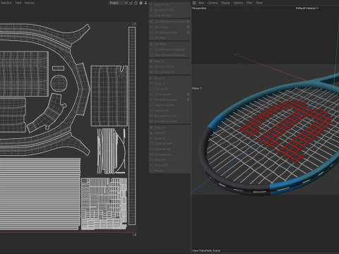 Tennis racquet racket 3D Model