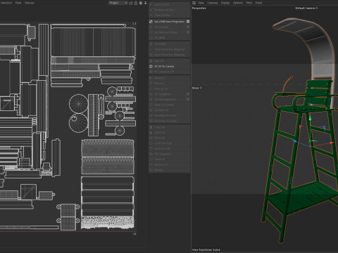 Cadeira de árbitro de tênis Modelo 3D