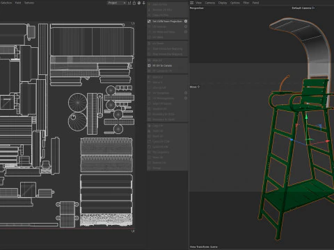 Tennis umpire chair 3D Model