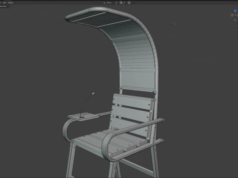 Tennis umpire chair 3D Model